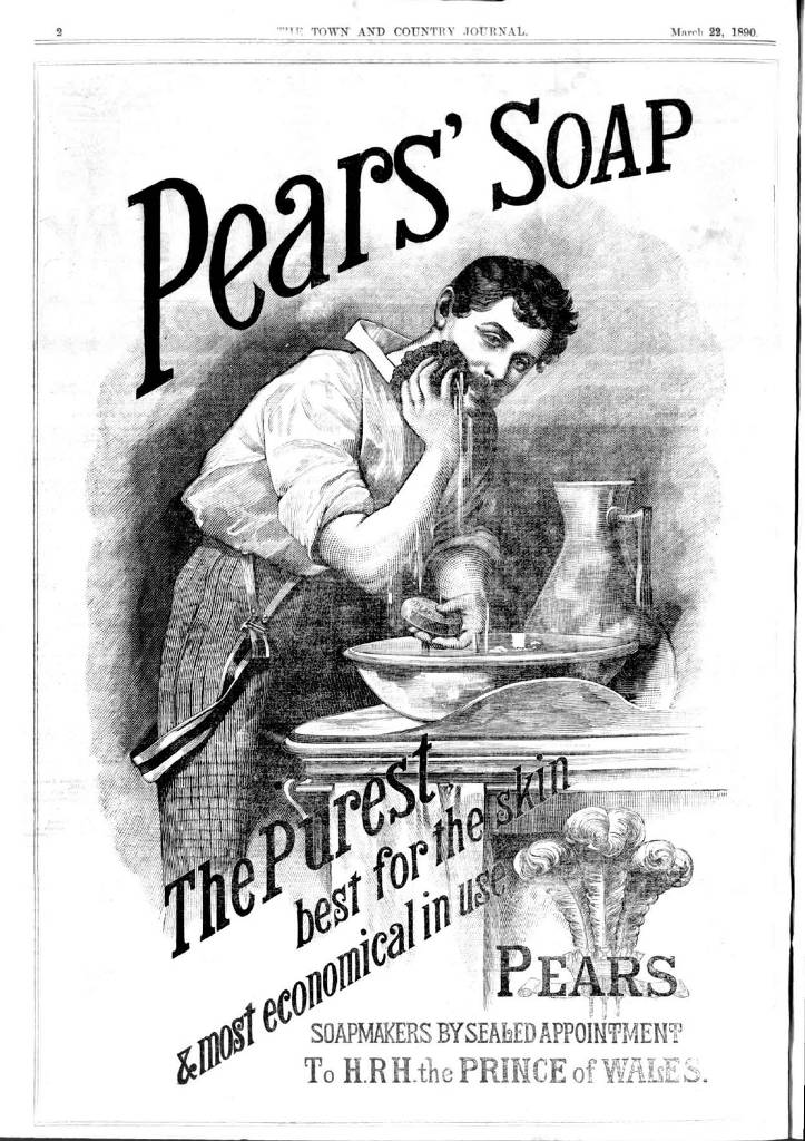 Pears Soap poster Reproduction poster Wall art. Old B&W Newspaper advert